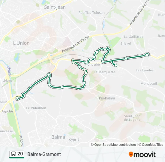 20 Bus Line Map