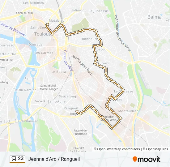 23 Bus Line Map