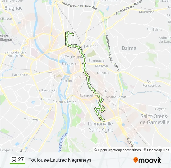 27 Bus Line Map