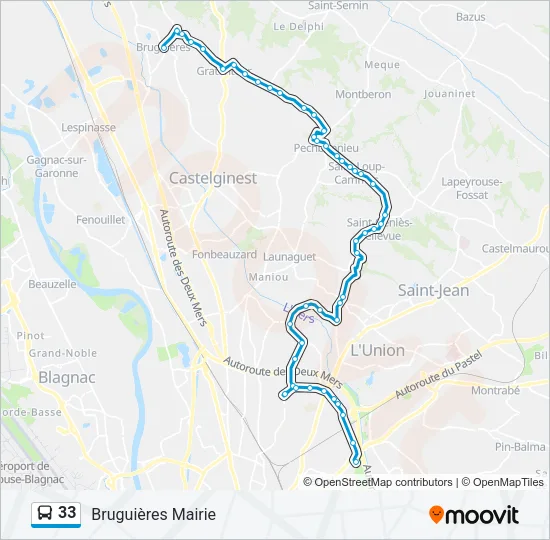 33 Bus Line Map