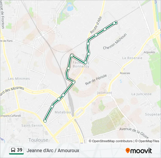 39 Bus Line Map
