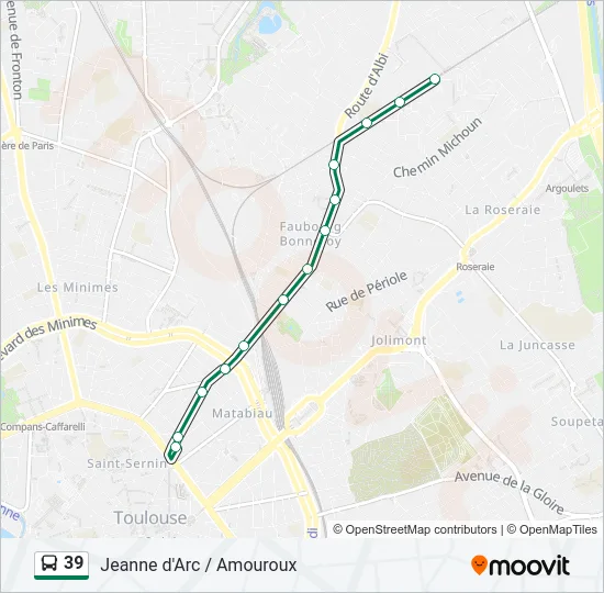 39 Bus Line Map