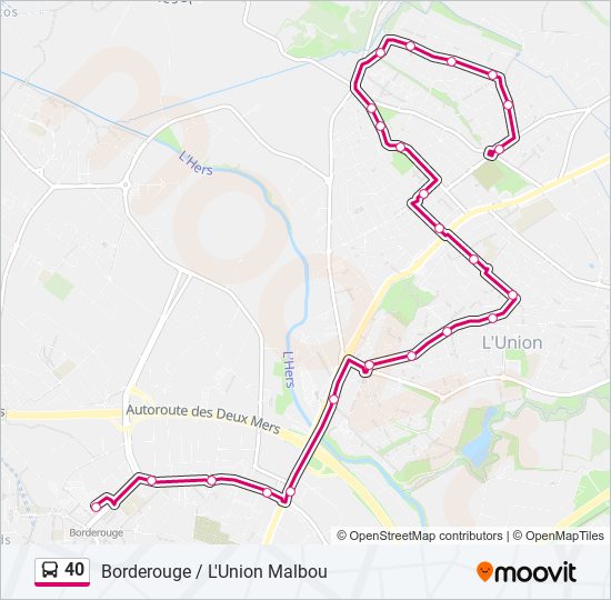 Mapa de 40 de autobús