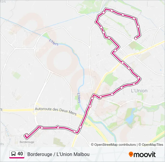 40 Bus Line Map