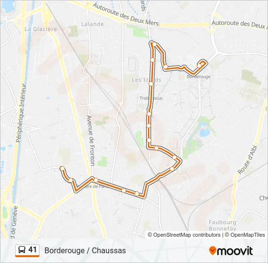 41 Bus Line Map