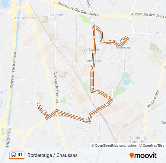 Plan de la ligne 41 de bus