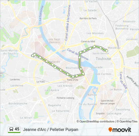 45 Bus Line Map