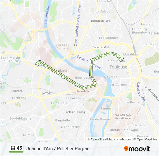 45 Bus Line Map
