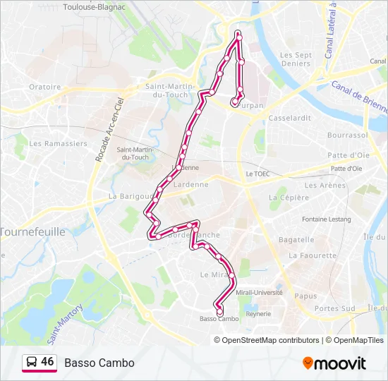 46 Bus Line Map