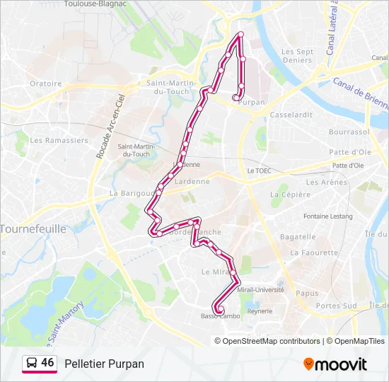46 Bus Line Map