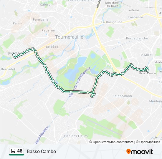 Plan de la ligne 48 de bus