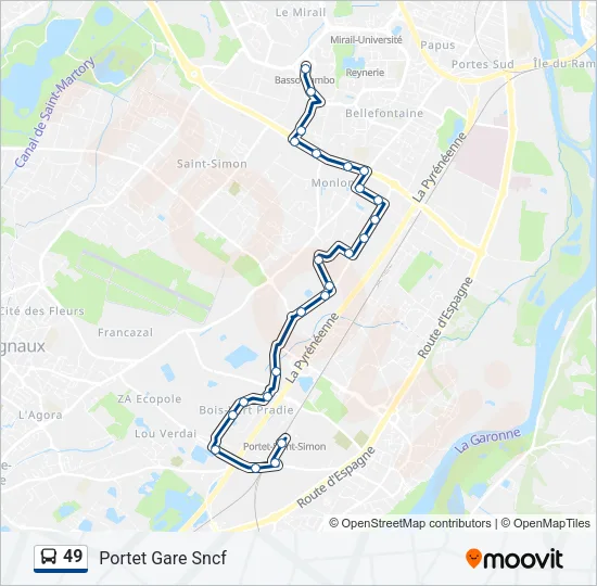 49 Bus Line Map