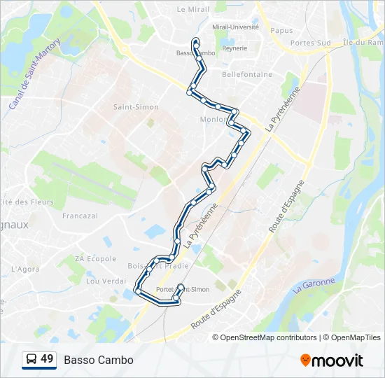 49 Bus Line Map