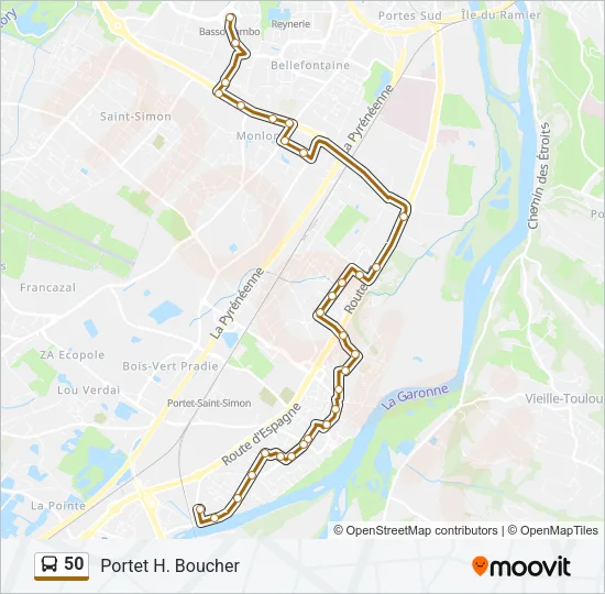 50 Bus Line Map