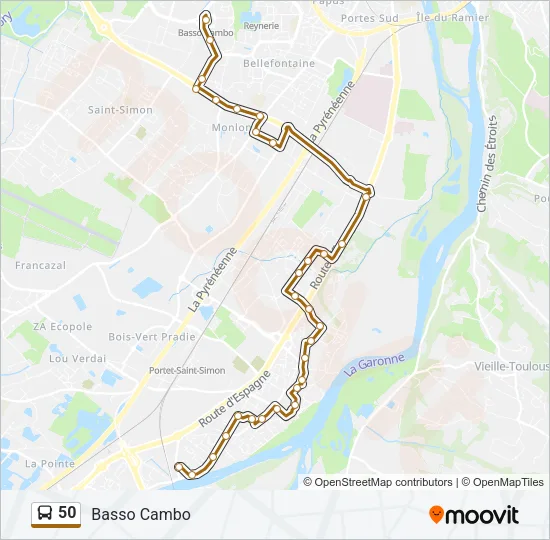 50 Bus Line Map