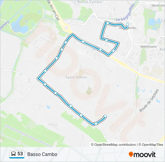 53 Bus Line Map