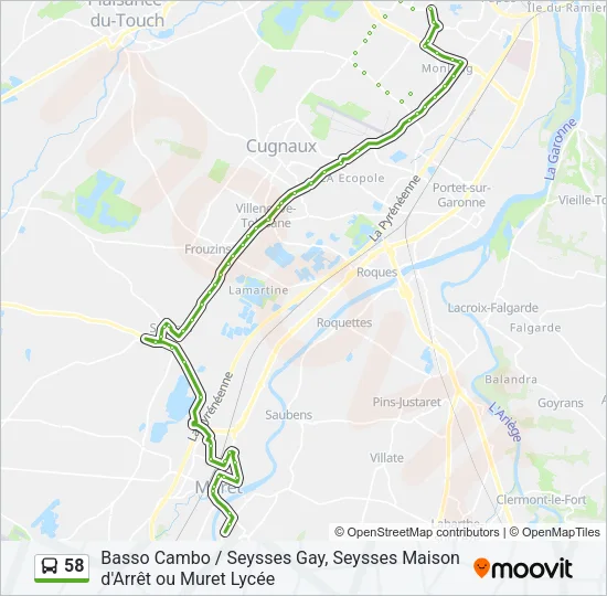 58 Bus Line Map