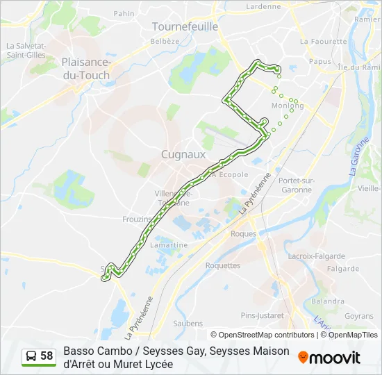 58 Bus Line Map