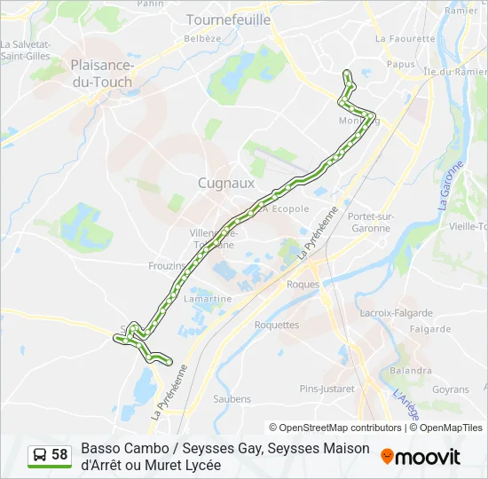 58 Bus Line Map
