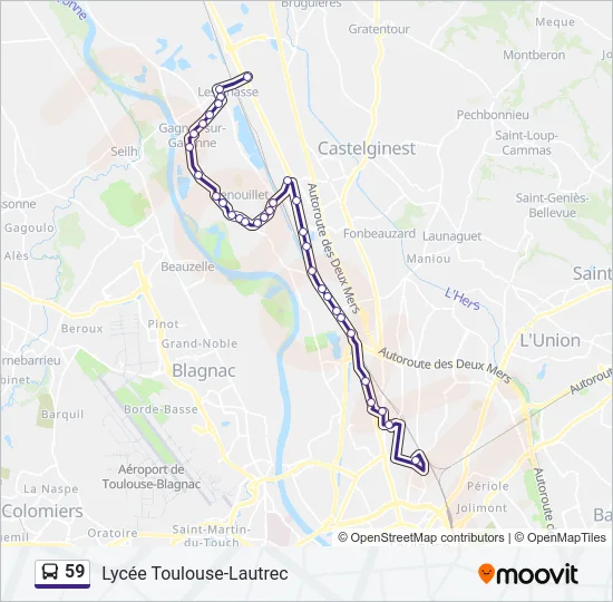 59 Bus Line Map