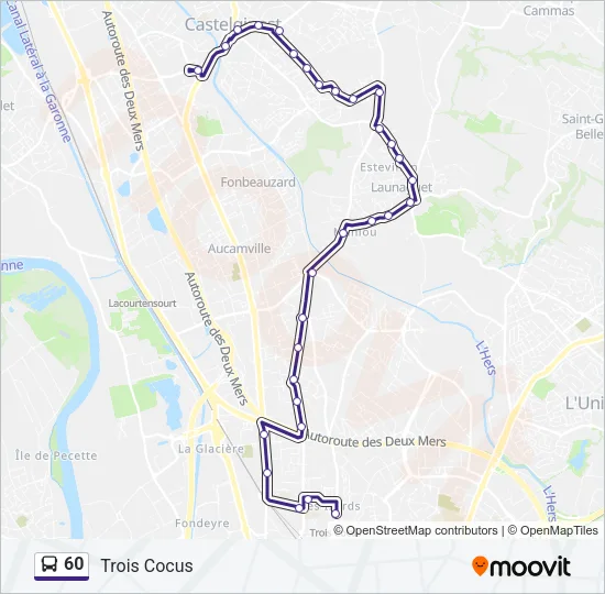 60 Bus Line Map