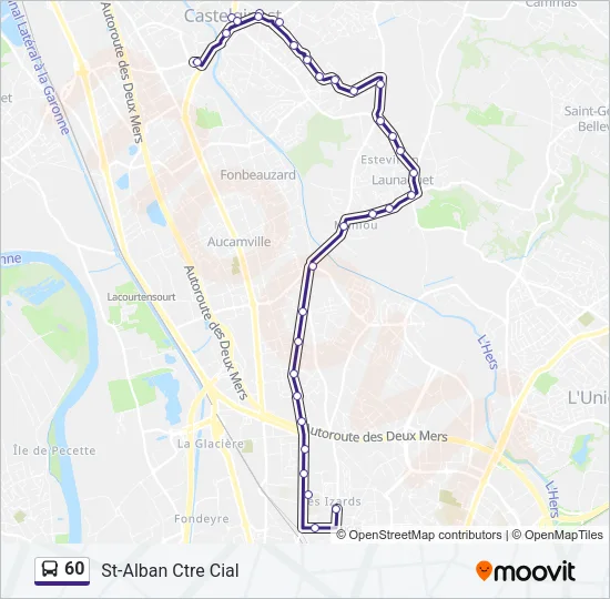 60 Bus Line Map