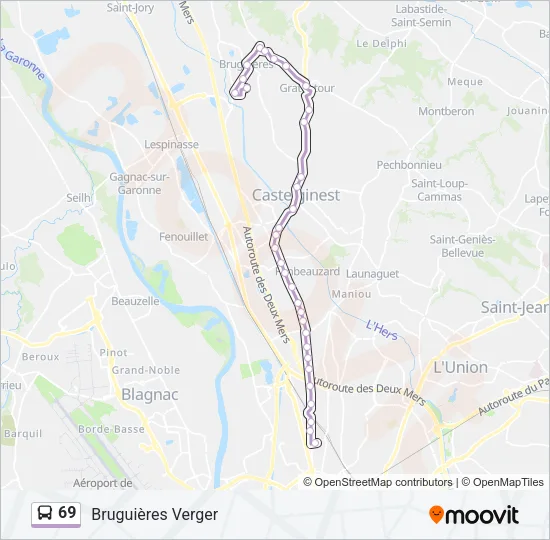 69 Bus Line Map