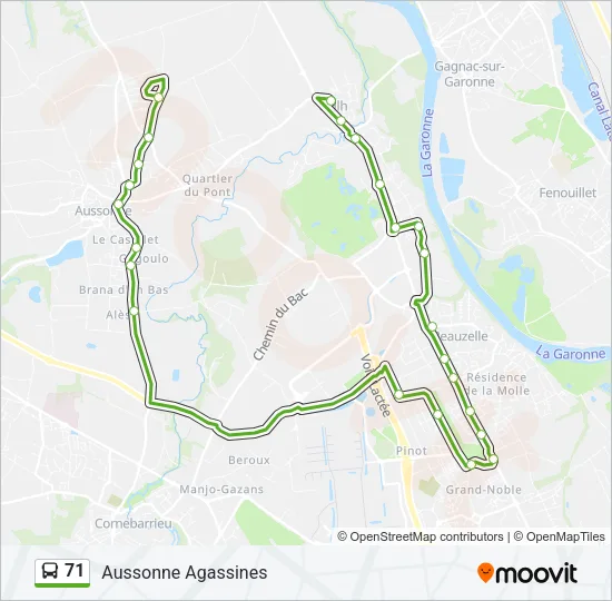 71 Bus Line Map