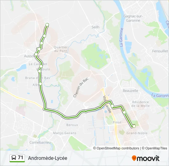 71 Bus Line Map