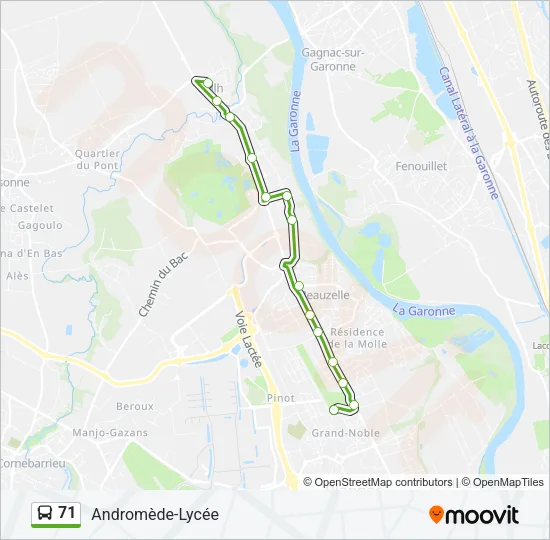 71 Bus Line Map