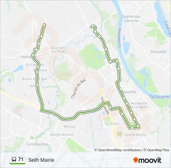 71 Bus Line Map