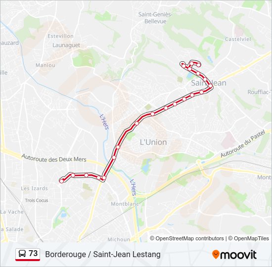 Plan de la ligne 73 de bus