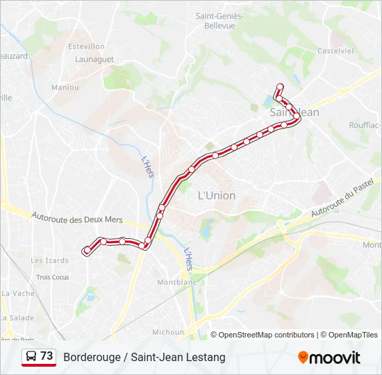 73 Bus Line Map