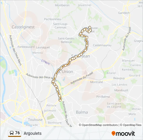 76 Bus Line Map