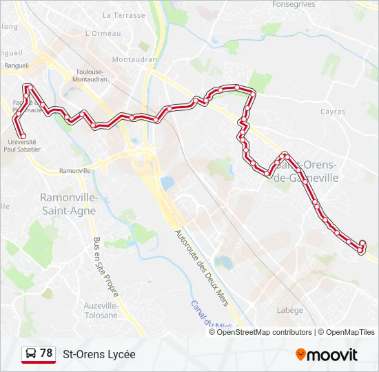 78 Bus Line Map