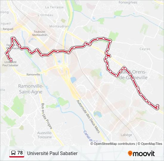 78 Bus Line Map