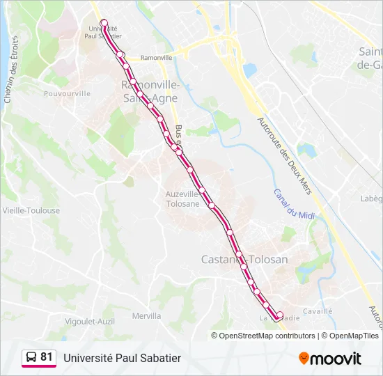 81 Bus Line Map