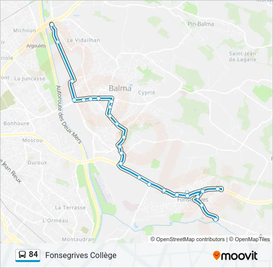84 Bus Line Map