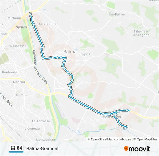 84 Bus Line Map