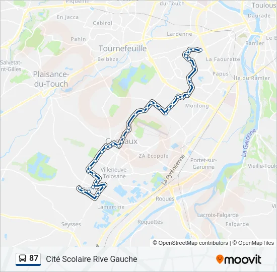 87 Bus Line Map
