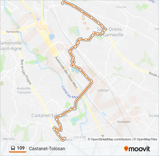 109 Bus Line Map