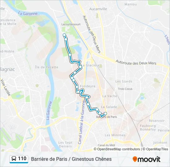 110 Bus Line Map