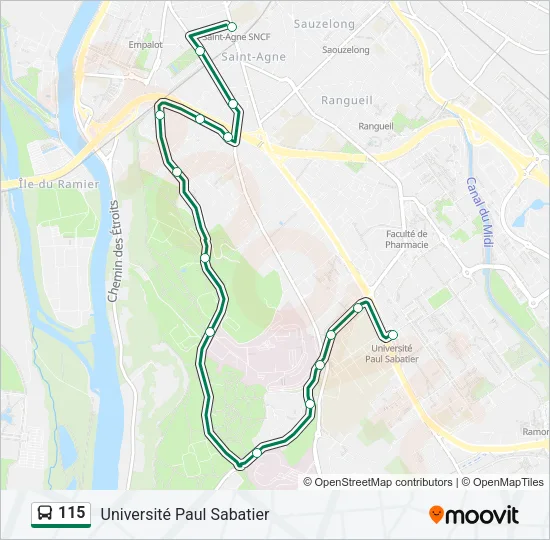 115 Bus Line Map