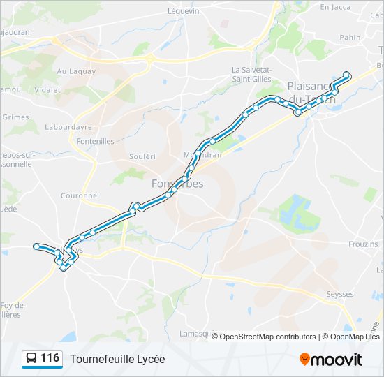 Mapa de 116 de autobús