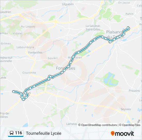 116 Bus Line Map