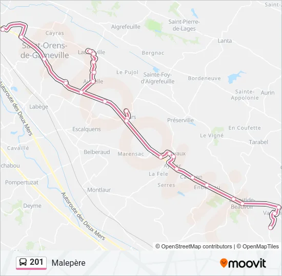 201 Bus Line Map