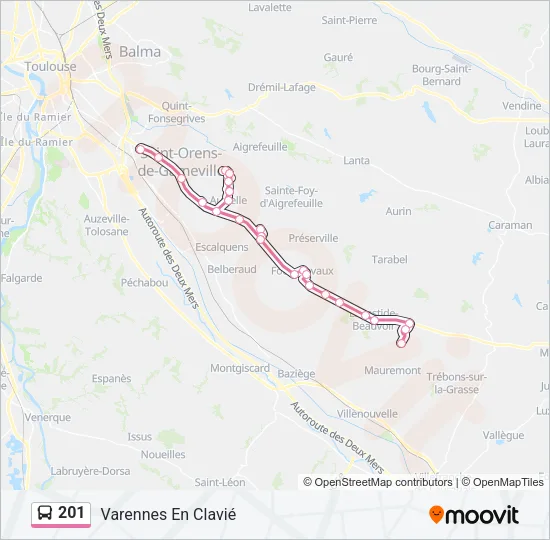 201 Bus Line Map