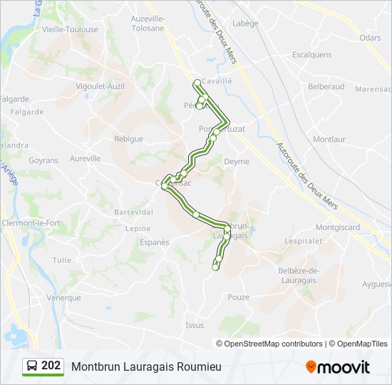 202 bus Line Map