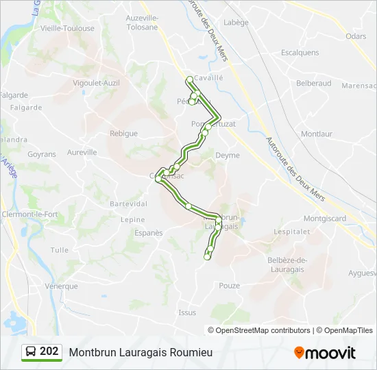 202 Bus Line Map