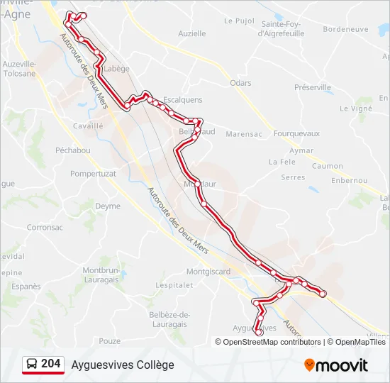 204 Bus Line Map